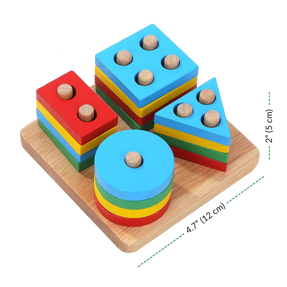 Jeu de tri et d'empilage en bois
