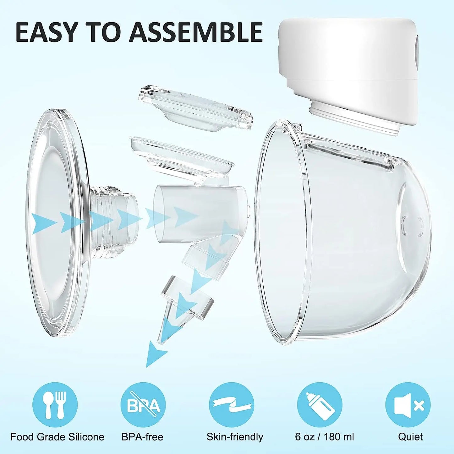 Tire-lait électrique portable sans fil mains libres