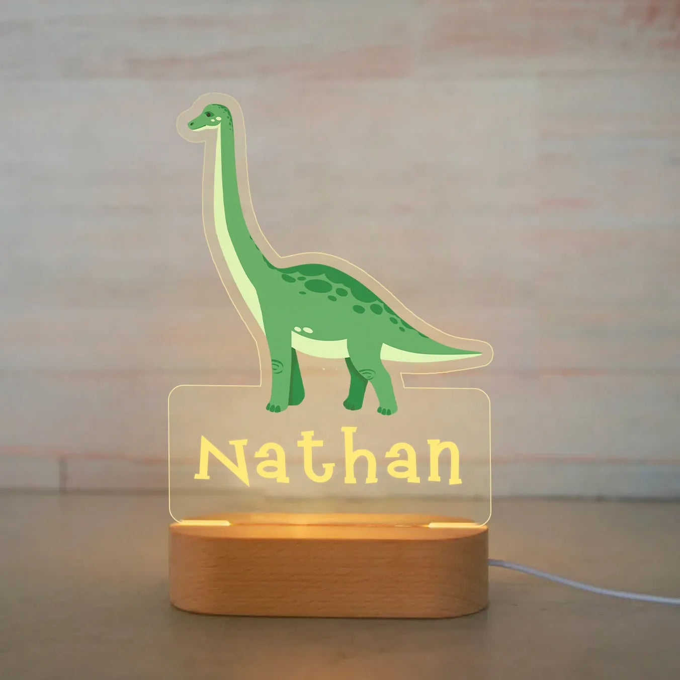 Veilleuse personnalisée avec Nom d'Animal pour Enfant
