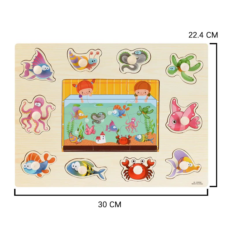 Puzzle 3D en bois Montessori pour enfant