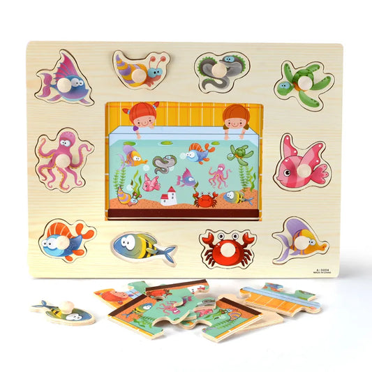 Puzzle 3D en bois Montessori pour enfant