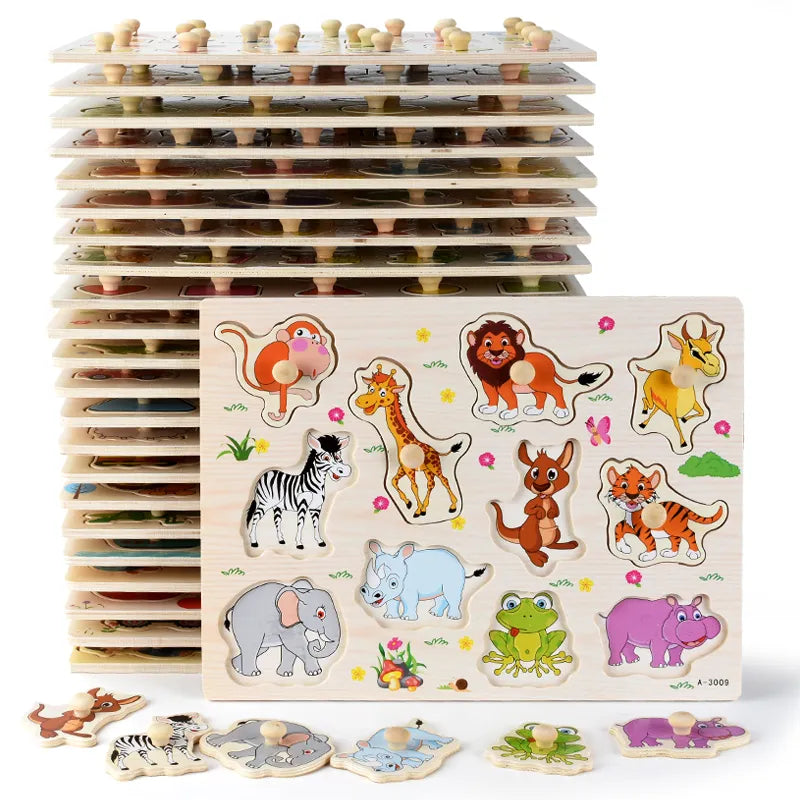 Puzzle 3D en bois Montessori pour enfant